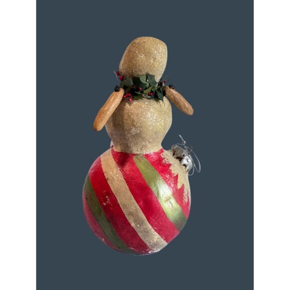 2004 Penny Mcallister Paper Mache Girl on Ornament Christmas Figurine Folk Art - Picture 4 of 8